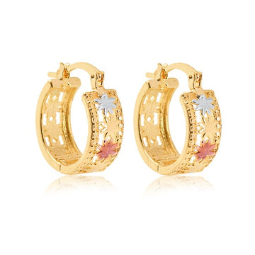 18K Gold Layered Oro Laminado 57 mm Hoops 21.0900